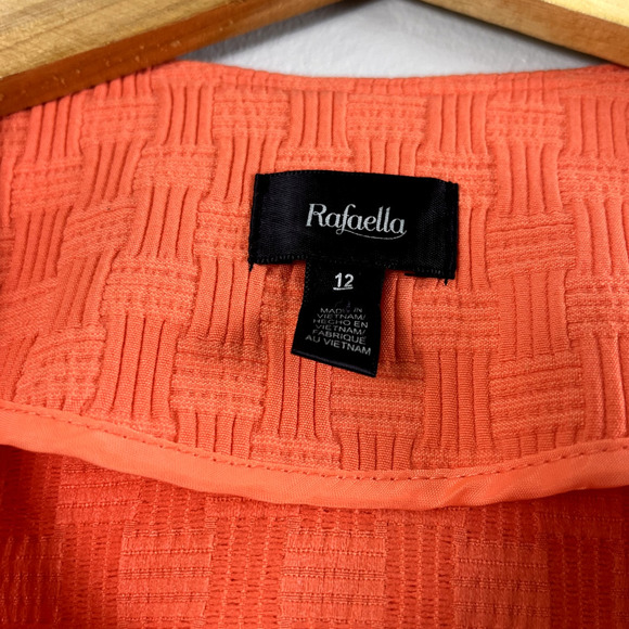 Orange Long Sleeve Rafaella Zip Front Shirt 12 - Picture 2 of 6